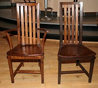 Dining chairs in fumed oak