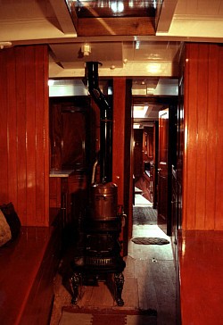S.V. Marigold interior, looking aft.