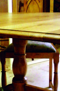 Oak sliding leaf table with 4 chairs
