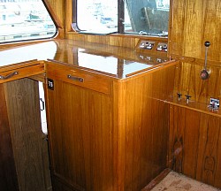Wheelhouse aboard S.V. Aldora