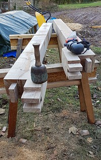 Jowl post tenons for tie beam and wall plate